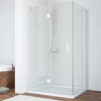Душевой уголок Vegas Glass AFA-F 110*90 01 01 L профиль белый, стекло прозрачное