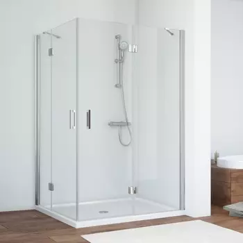 Душевой уголок Vegas Glass AFA-F 120*100 08 01 R профиль глянцевый хром, стекло прозрачное