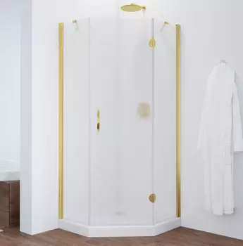 Душевой уголок Vegas Glass AFA-Pen 90 09 10 R профиль золото, стекло сатин