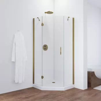 Душевой уголок Vegas Glass AFA-Pen 90 05 01 L профиль бронза, стекло прозрачное