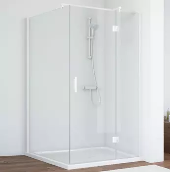 Душевой уголок Vegas Glass AFP-Fis 100*110 01 01 R профиль белый, стекло прозрачное