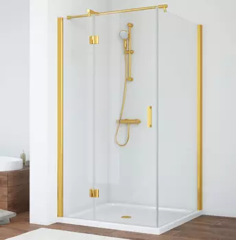 Душевой уголок Vegas Glass AFP-Fis 100 09 01 L профиль золото, стекло прозрачное