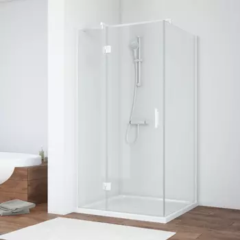 Душевой уголок Vegas Glass AFP-Fis 100*80 01 01 L профиль белый, стекло прозрачное