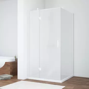 Душевой уголок Vegas Glass AFP-Fis 100*80 01 10 L профиль белый, стекло сатин