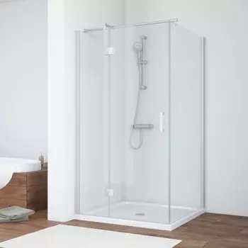 Душевой уголок Vegas Glass AFP-Fis 100*80 07 01 L профиль матовый хром, стекло прозрачное