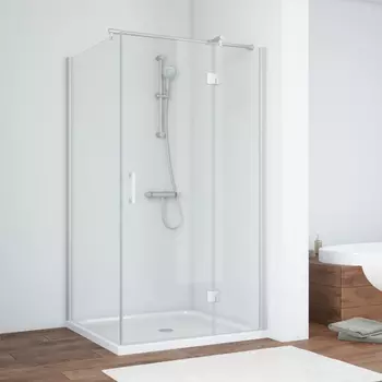 Душевой уголок Vegas Glass AFP-Fis 100*80 07 01 R профиль матовый хром, стекло прозрачное