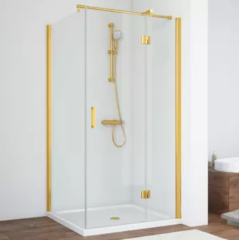 Душевой уголок Vegas Glass AFP-Fis 100*90 09 01 R профиль золото, стекло прозрачное