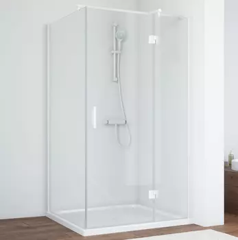 Душевой уголок Vegas Glass AFP-Fis 110*80 01 01 R профиль белый, стекло прозрачное