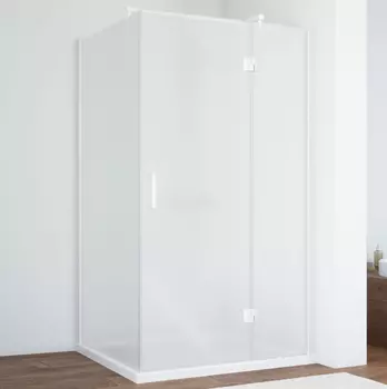 Душевой уголок Vegas Glass AFP-Fis 110*80 01 10 R профиль белый, стекло сатин