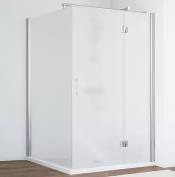 Душевой уголок Vegas Glass AFP-Fis 120*110 08 10 R профиль глянцевый хром, стекло сатин