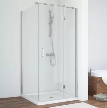 Душевой уголок Vegas Glass AFP-Fis 80 08 01 R профиль глянцевый хром, стекло прозрачное