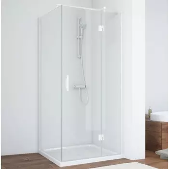 Душевой уголок Vegas Glass AFP-Fis 80 01 01 R профиль белый, стекло прозрачное