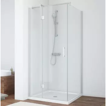 Душевой уголок Vegas Glass AFP-Fis 80 07 01 L профиль матовый хром, стекло прозрачное