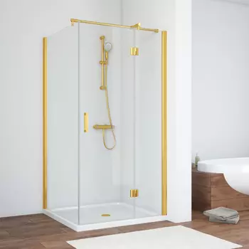 Душевой уголок Vegas Glass AFP-Fis 90*80 09 01 R профиль золото, стекло прозрачное