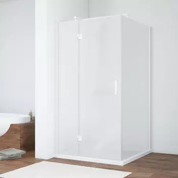 Душевой уголок Vegas Glass AFP-Fis 90 01 10 L профиль белый, стекло сатин