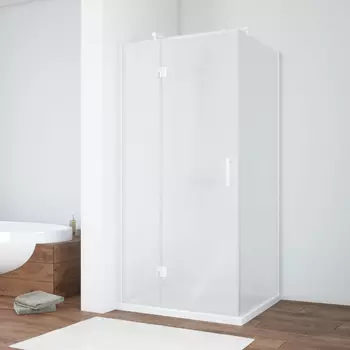 Душевой уголок Vegas Glass AFP-Fis 90*70 01 10 L профиль белый, стекло сатин