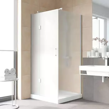 Душевой уголок Vegas Glass AFP-Fis Lux 100*90 07 10 R профиль матовый хром, стекло сатин