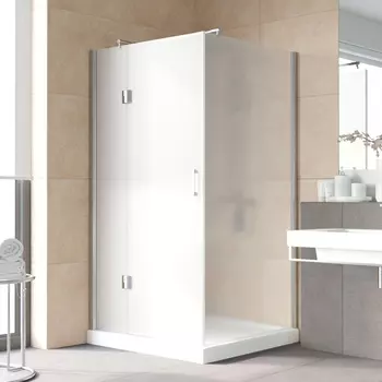 Душевой уголок Vegas Glass AFP-Fis Lux 120*100 08 10 L профиль глянцевый хром, стекло сатин