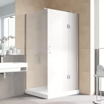 Душевой уголок Vegas Glass AFP-Fis Lux 120*90 08 10 R профиль глянцевый хром, стекло сатин