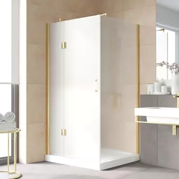 Душевой уголок Vegas Glass AFP-Fis Lux 120*90 09 10 L профиль золото, стекло сатин