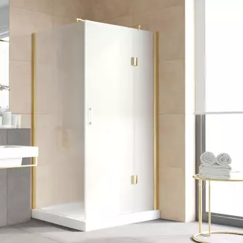 Душевой уголок Vegas Glass AFP-Fis Lux 120*90 09 10 R профиль золото, стекло сатин