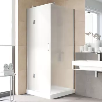 Душевой уголок Vegas Glass AFP-Fis Lux 90 08 10 L профиль глянцевый хром, стекло сатин