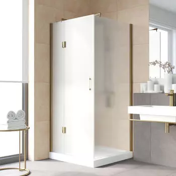 Душевой уголок Vegas Glass AFP-Fis Lux 120*100 05 10 L профиль бронза, стекло сатин