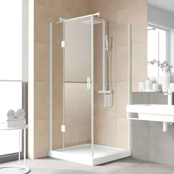 Душевой уголок Vegas Glass AFP-Fis Lux 0100 01 01 R профиль белый, стекло прозрачное