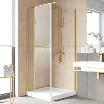 Душевой уголок Vegas Glass AFP-Fis Lux 90 09 01 L профиль золото, стекло прозрачное