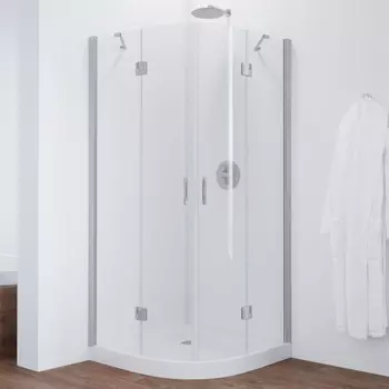 Душевой уголок Vegas Glass AFS 100 07 01 профиль матовый хром, стекло прозрачное