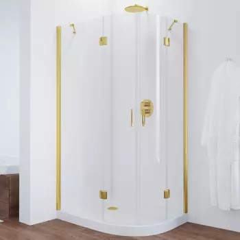 Душевой уголок Vegas Glass AFS-F 100*80 09 01 L профиль золото, стекло прозрачное