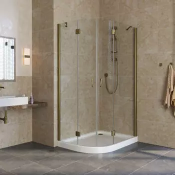 Душевой уголок Vegas Glass AFS-F 100*90 05 01 L профиль бронза, стекло прозрачное