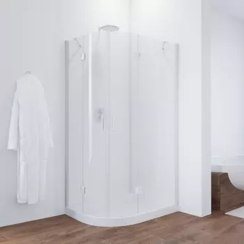 Душевой уголок Vegas Glass AFS-F 100*80 01 01 R профиль белый, стекло прозрачное