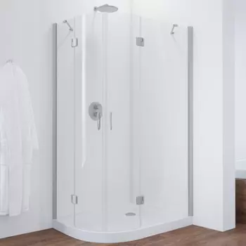 Душевой уголок Vegas Glass AFS-F 100*80 07 01 R профиль матовый хром, стекло прозрачное