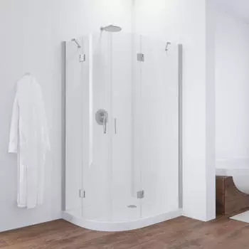 Душевой уголок Vegas Glass AFS-F 100*80 08 01 L профиль глянцевый хром, стекло прозрачное