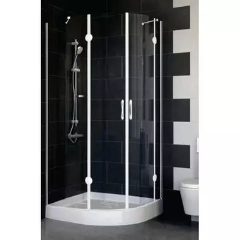 Душевой уголок Vegas Glass AFS-F 100*90 01 01 L профиль белый, стекло прозрачное