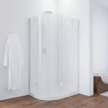 Душевой уголок Vegas Glass AFS-F 100*90 01 01 R профиль белый, стекло прозрачное