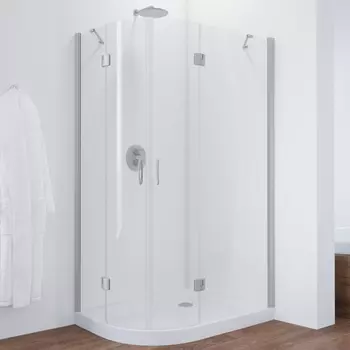 Душевой уголок Vegas Glass AFS-F 100*90 07 01 R профиль матовый хром, стекло прозрачное