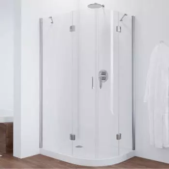 Душевой уголок Vegas Glass AFS-F 110*100 08 01 L профиль глянцевый хром, стекло прозрачное