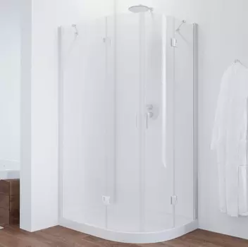 Душевой уголок Vegas Glass AFS-F 110*80 01 01 L профиль белый, стекло прозрачное