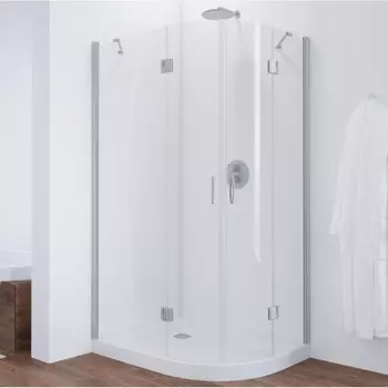 Душевой уголок Vegas Glass AFS-F 110*90 07 01 L профиль матовый хром, стекло прозрачное