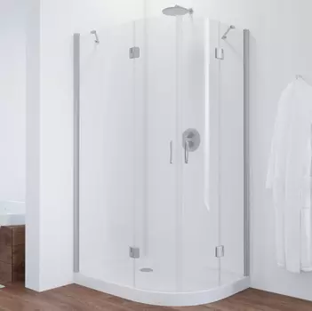 Душевой уголок Vegas Glass AFS-F 110*80 07 01 L профиль матовый хром, стекло прозрачное