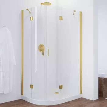 Душевой уголок Vegas Glass AFS-F 110*80 09 01 R профиль золото, стекло прозрачное