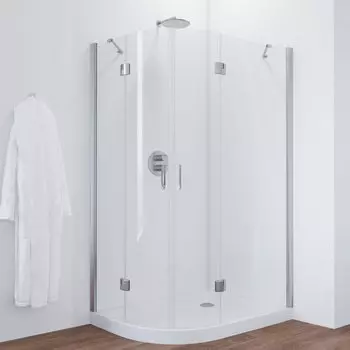 Душевой уголок Vegas Glass AFS-F 120*100 08 01 R профиль глянцевый хром, стекло прозрачное