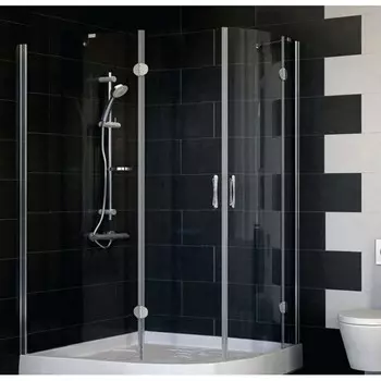 Душевой уголок Vegas Glass AFS-F 120*110 07 01 L профиль матовый хром, стекло прозрачное