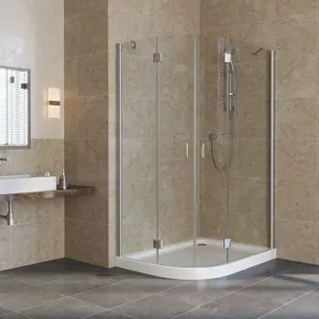 Душевой уголок Vegas Glass AFS-F 120*110 07 01 R профиль матовый хром, стекло прозрачное