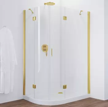 Душевой уголок Vegas Glass AFS-F 120*110 09 01 R профиль золото, стекло прозрачное