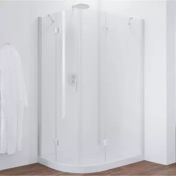 Душевой уголок Vegas Glass AFS-F 120*110 01 01 R профиль белый, стекло прозрачное