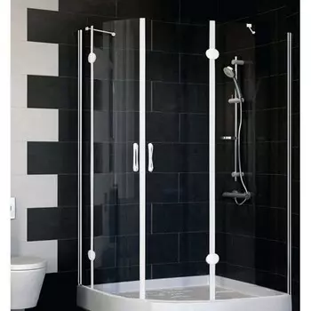 Душевой уголок Vegas Glass AFS-F 120*90 01 01 R профиль белый, стекло прозрачное