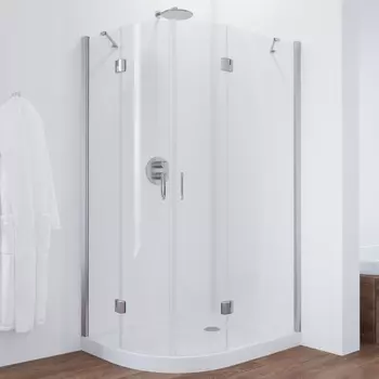 Душевой уголок Vegas Glass AFS-F 120*80 08 01 R профиль глянцевый хром, стекло прозрачное